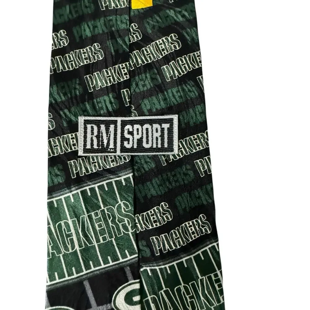 Ralph Marlin RM Sport NFL Green Bay Packers V Logo Helmet Vintage Necktie Silk
